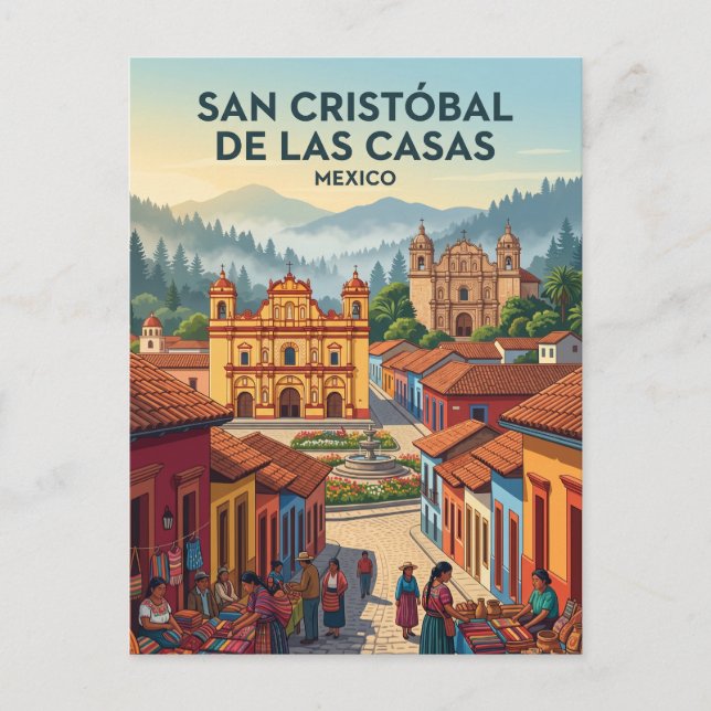 San Cristóbal de las Casas Mexiko Vykort (Framsida)