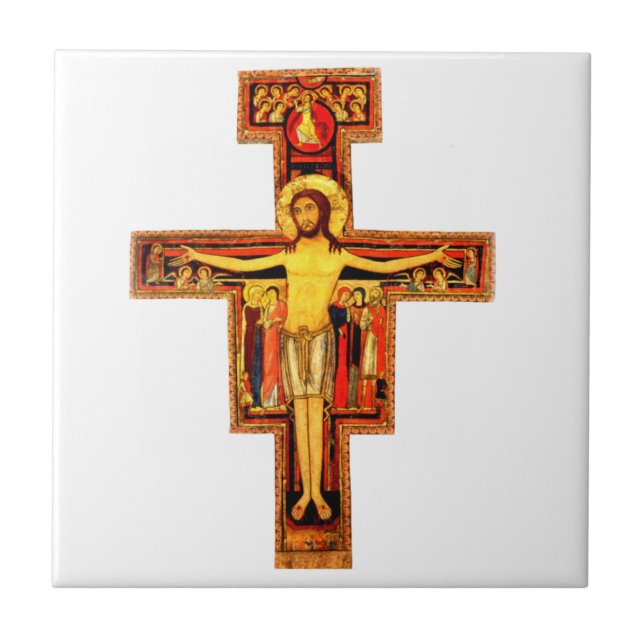 San Damiano Crucifix Kor Ceramic Tile Kakelplatta (Framsidan)