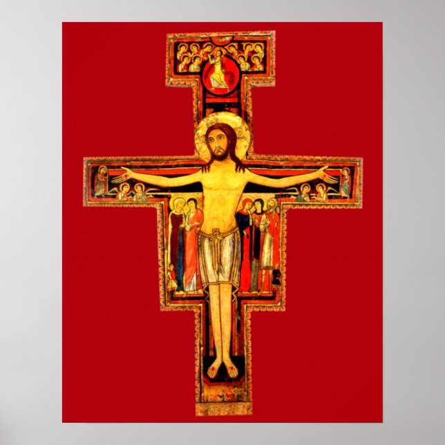 San Damiano Crucifix St Frances of Assisi Catholiq Poster (Framsidan)