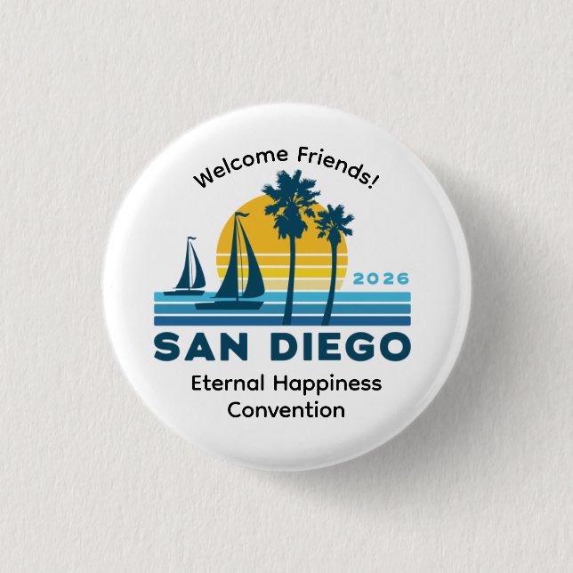 San Diego 2026 Internationell Konventionsnål Knapp (Framsida)