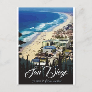 San Diego 70 miles av glorious kusten Postcard Vykort