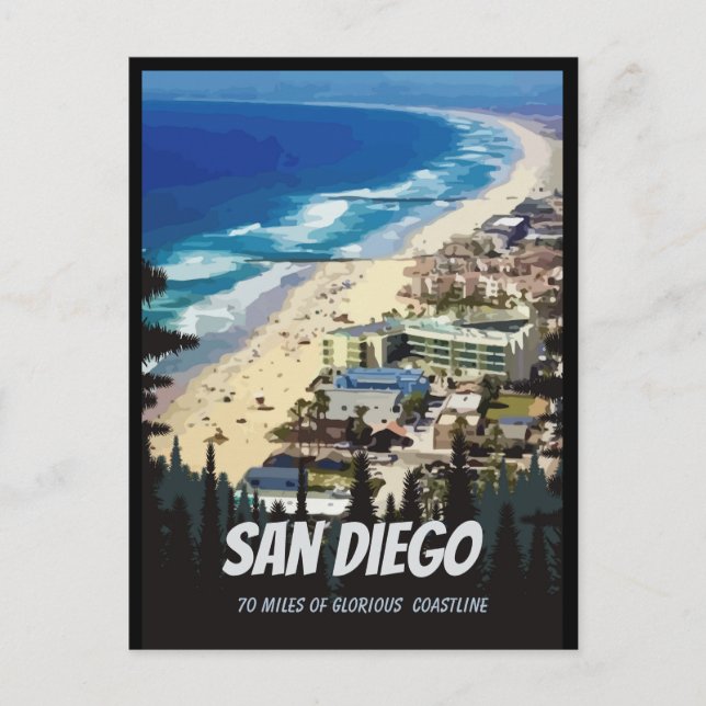 San Diego 70 miles av glorious kusten Postcard Vykort (Framsida)