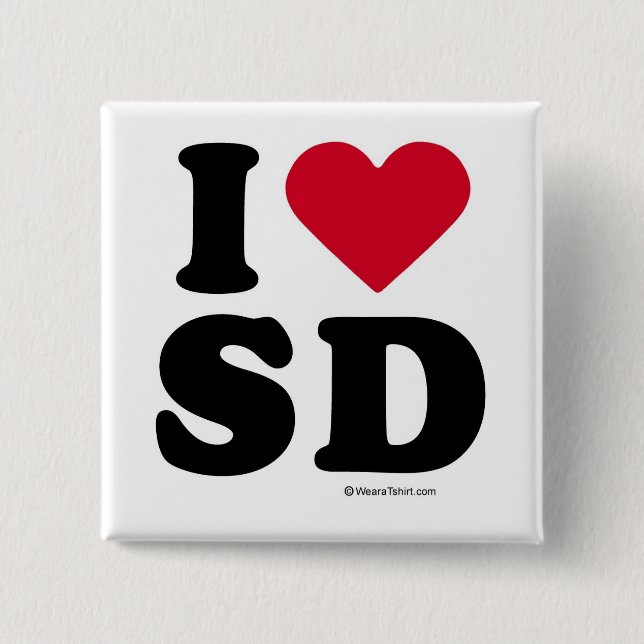 SAN DIEGO - "ÄLSKAR JAG SD," "SOM JAG ÄLSKAR SAN KNAPP (Framsida)