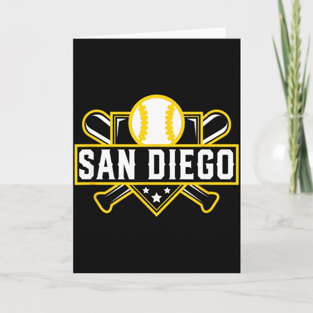 San Diego Baseboll Hemmaplatt Korsa Fladdermus T S Kort (Framsida)