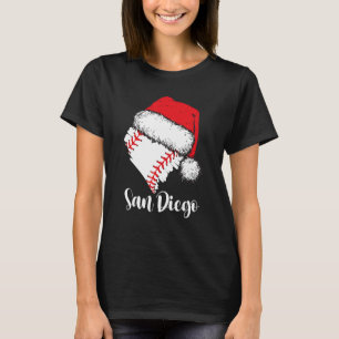 San Diego Baseboll Hjärtan Julhatt God Jul T Shirt