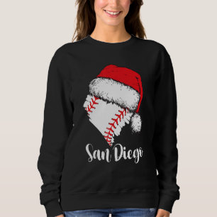 San Diego Baseboll Hjärtan Julmössa God Jul T Shirt