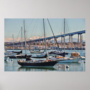 San Diego Bay och Bridge Poster