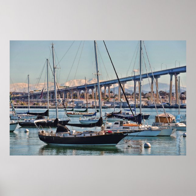 San Diego Bay och Bridge Poster (Framsidan)