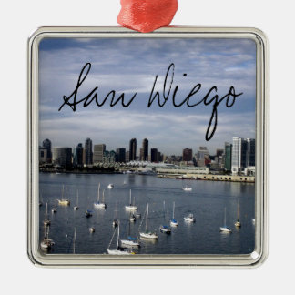 San Diego Bay och Skyline Julgransprydnad Metall