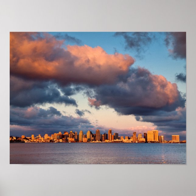 San Diego Bay Stadssiluett Poster (Framsidan)