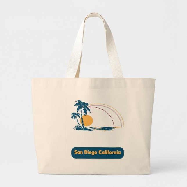 San Diego Beach Scene Jumbo Tygkasse (Framsidan)