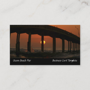 San Diego Beach Sunset Ocean Beach Pier Visitkort