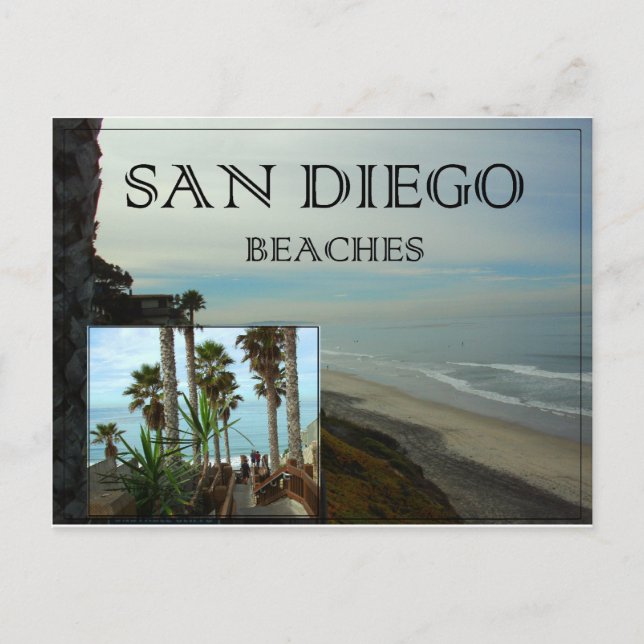 San Diego Beacher Postcard Vykort (Framsida)