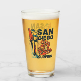 San Diego Big Wave Surfing Beer Glaskopp