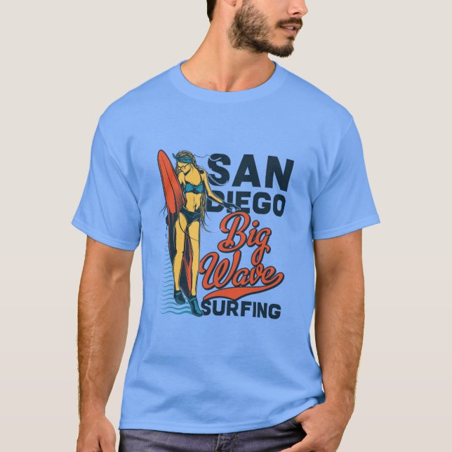 San Diego Big Wave Surfing t-shirt (Framsida)