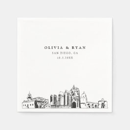 San Diego Bröllop minimalist Papper Pappersservett