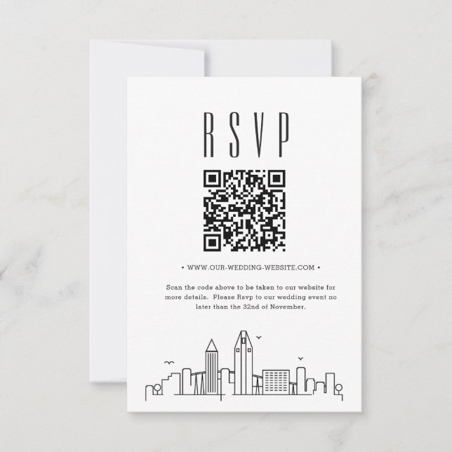 San Diego Bröllop QR-OSA OSA Kort (Framsida)