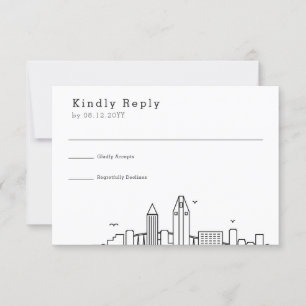 San Diego Bröllop   Stylized Skyline OSA Kort