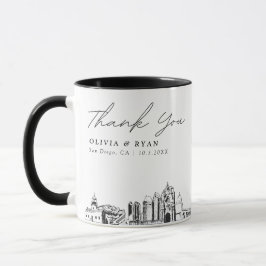 San Diego Bröllopsminimal Anpassad Kaffe Mugg