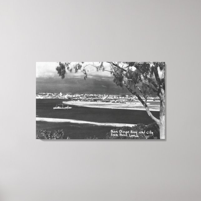 San Diego, CA Bay och City från Point Loma Canvastryck (Framsida)