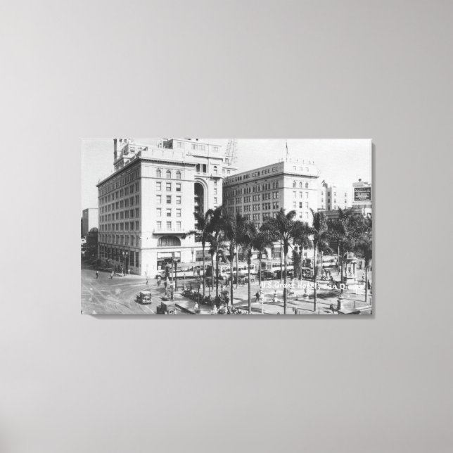San Diego, CA City View of US Grant Hotel Canvastryck (Framsida)