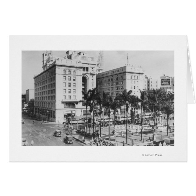 San Diego, CA City View of US Grant Hotel Hälsningskort (Framsidan Horizontal)