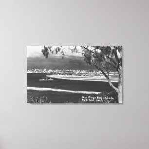 San Diego, CA-fjärden och staden från pekar Loma Canvastryck