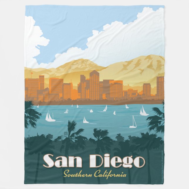 San Diego CA Fleecefilt (Framsidan)