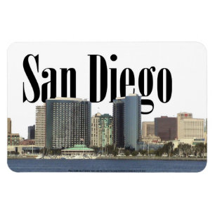 San Diego CA horisont med San Diego i himmlen Magnet