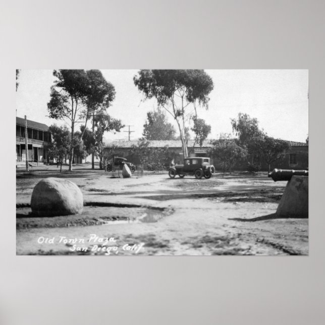 San Diego, CA Old Town Plaza View Photograph Poster (Framsidan)