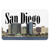 San Diego CA Skyline med San Diego i Himlar