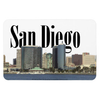 San Diego CA Skyline med San Diego i Himlar Magnet