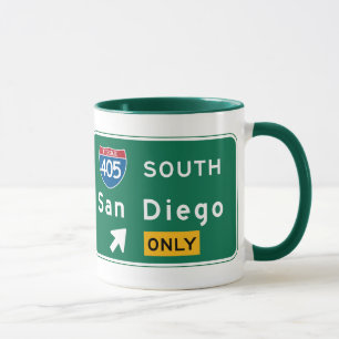 San Diego CA-vägmärke Mugg