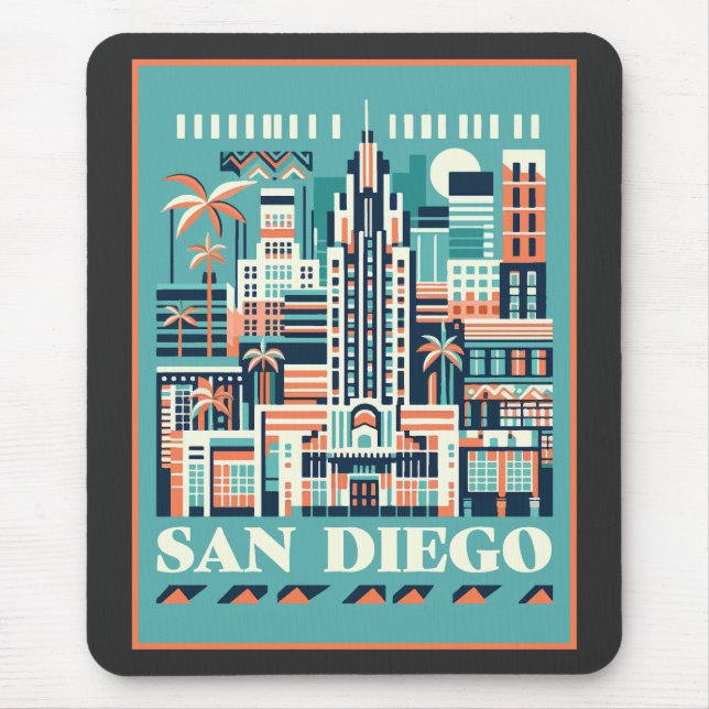San Diego California Art Deco Musmatta (Framsidan)