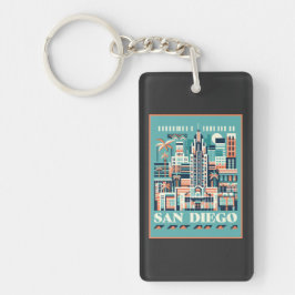 San Diego California Art Deco Nyckelring