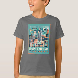 San Diego California Art Deco T Shirt