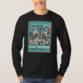San Diego California Art Deco T Shirt