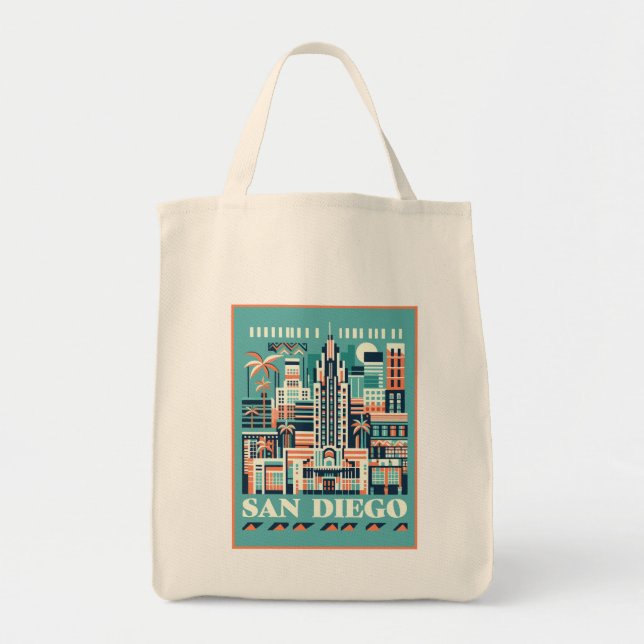 San Diego California Art Deco Tygkasse (Framsidan)