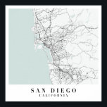 San Diego California Blue Vatten Street Karta Poster<br><div class="desc">San Diego California Blue Vatten Street Karta</div>