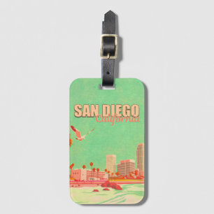 San Diego California Downtown Souvenirs 1950-talet Bagagebricka