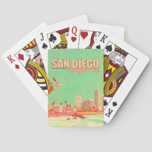San Diego California Downtown Souvenirs 1950-talet Casinokort