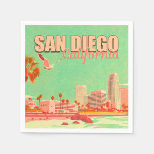San Diego California Downtown Souvenirs 1950-talet Pappersservett