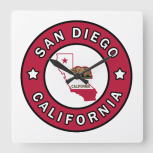 San Diego California Fyrkantig Klocka