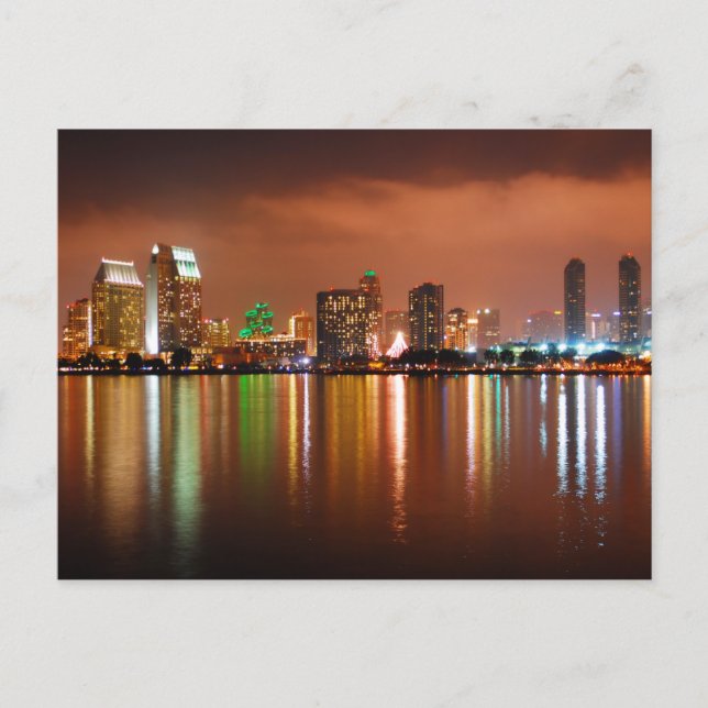 San Diego California i Night Vykort (Framsida)