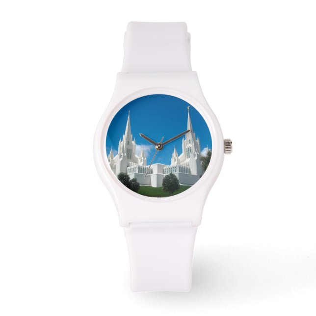 San Diego California LDS Temple White Watch Armbandsur (Framsida)