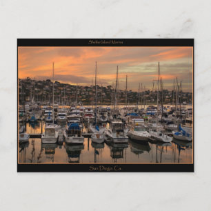 San Diego California Marina-postkort Vykort