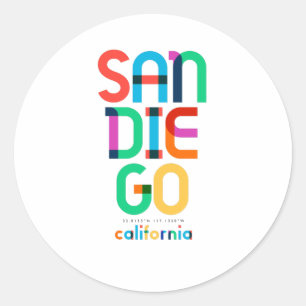 San Diego California Mid Century, Pop Art Runt Klistermärke