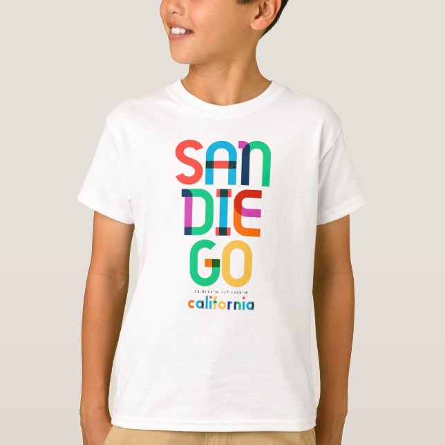 San Diego California Mid Century, Pop Art T Shirt (Framsida)