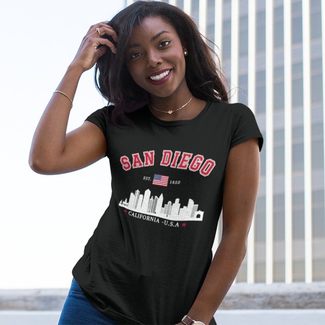 San Diego California Modern Skyline City T Shirt (Skapare uppladdad)