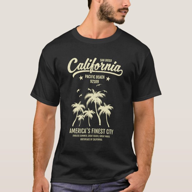 San Diego California Pacific Beach 92109 Vacation T Shirt (Framsida)